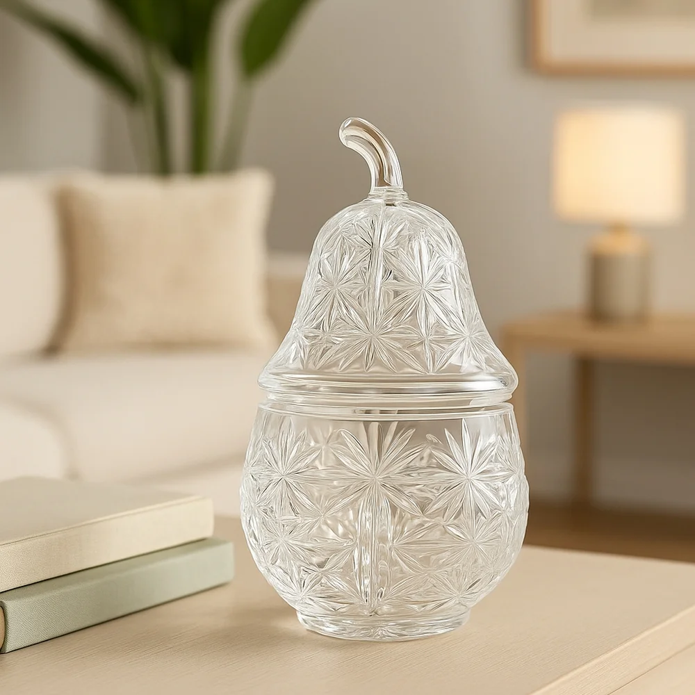 Elegant Clear Glass Candy Jar